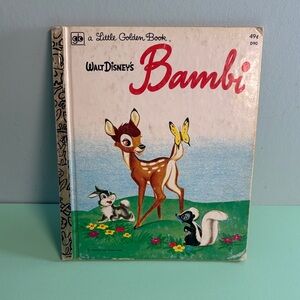 Vintage 1975 A Little Golden Books Walt Disney Bambi Kids Book, Classic Story